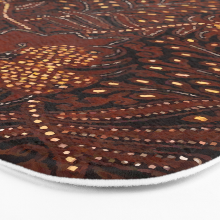 Copper Batik Pattern Abstract Digital Vector Nature Art Bath Mat Gallery Image 3