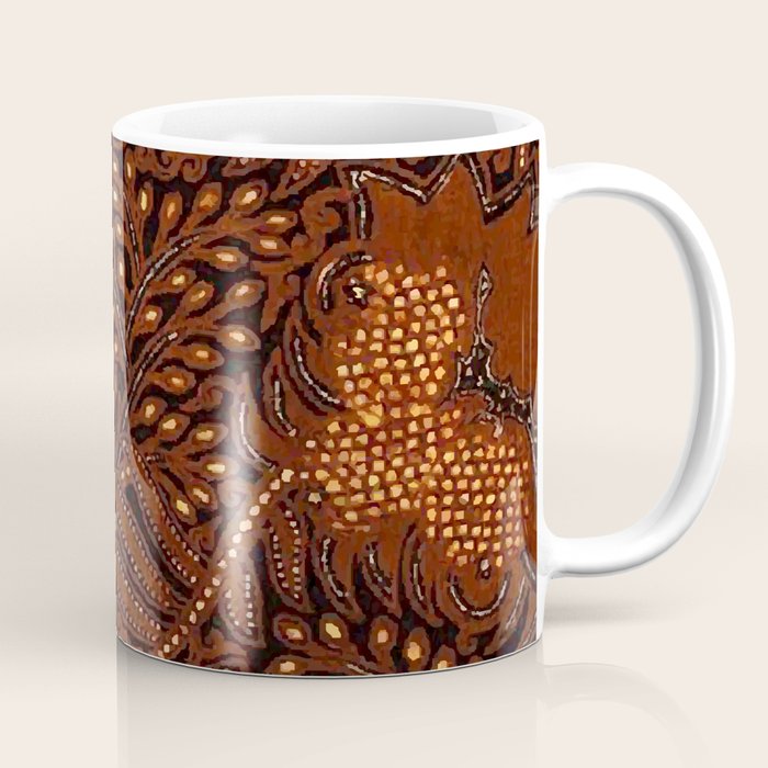 Copper Batik Pattern Abstract Digital Vector Nature Art Coffee Mug Gallery Image 1
