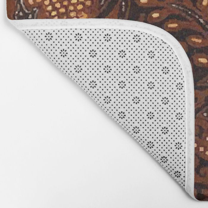 Copper Batik Pattern Abstract Digital Vector Nature Art Bath Mat Gallery Image 2