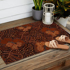 Copper Batik Pattern Abstract Digital Vector Nature Art Outdoor Rug Gallery Image 2