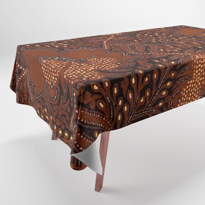 Copper Batik Pattern Abstract Digital Vector Nature Art Tablecloth Gallery Image 1