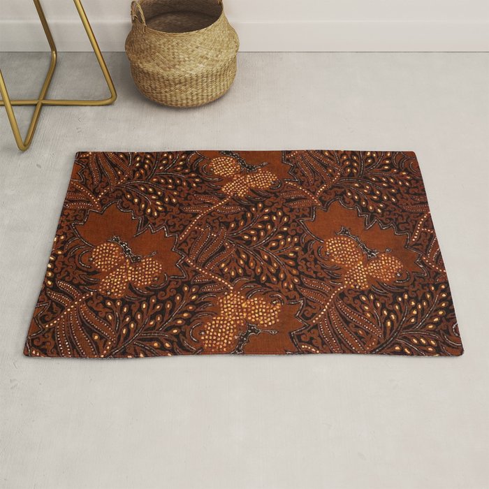 Copper Batik Pattern Abstract Digital Vector Nature Art Rug Gallery Image 1