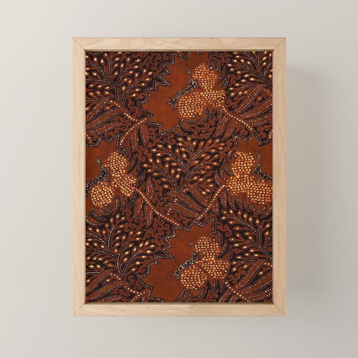 Copper Batik Pattern Abstract Digital Vector Nature Art Mini Art Print Gallery Image 1