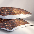 Copper Batik Pattern Abstract Digital Vector Nature Art Pillow Sham Gallery Image 3