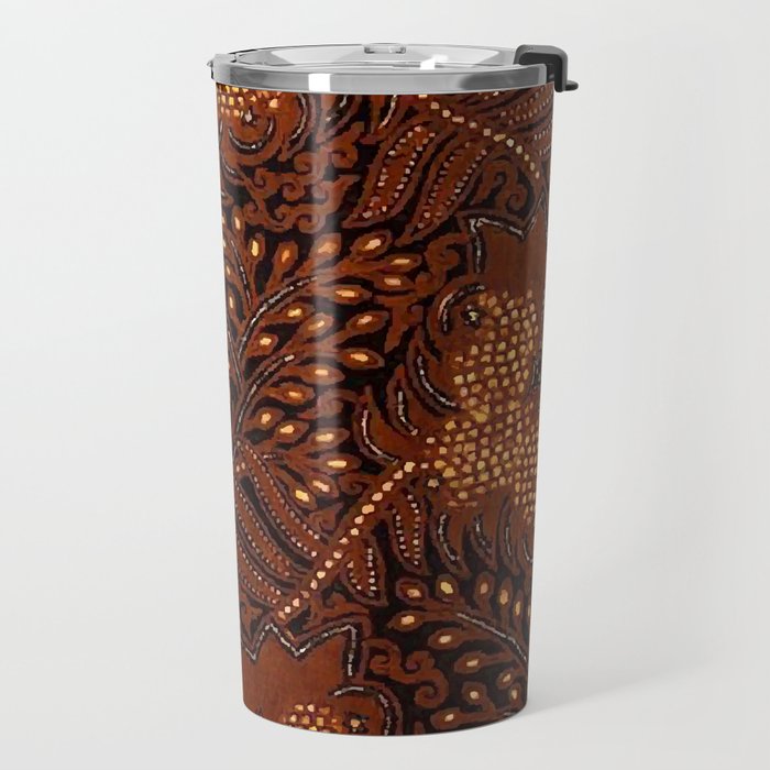 Copper Batik Pattern Abstract Digital Vector Nature Art Travel Mug Gallery Image 2