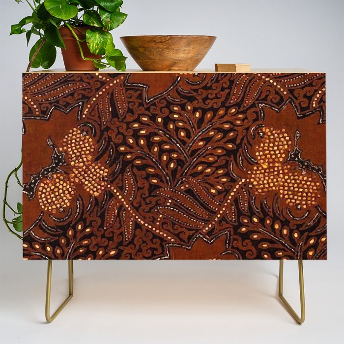 Copper Batik Pattern Abstract Digital Vector Nature Art Credenza Gallery Image 1