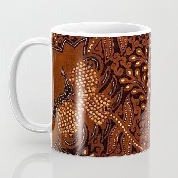 Copper Batik Pattern Abstract Digital Vector Nature Art Coffee Mug Gallery Image 3