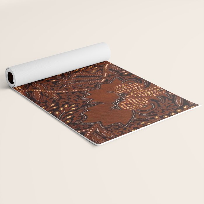 Copper Batik Pattern Abstract Digital Vector Nature Art Yoga Mat Gallery Image 2