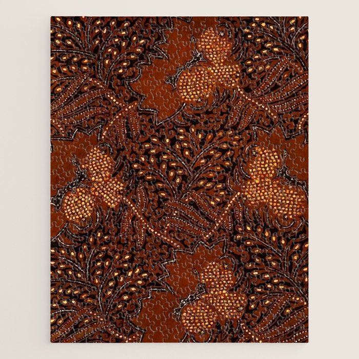 Copper Batik Pattern Abstract Digital Vector Nature Art Jigsaw Puzzle Gallery Image 1