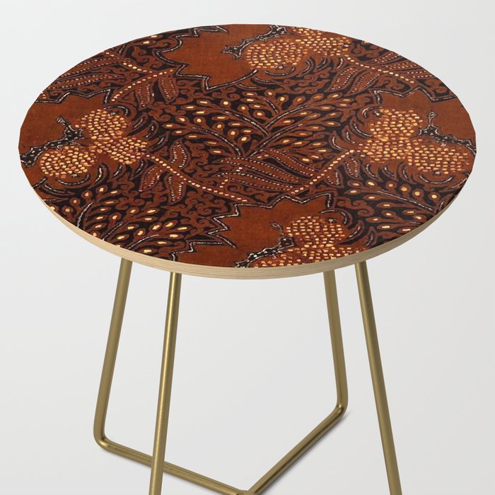 Copper Batik Pattern Abstract Digital Vector Nature Art Side Table Gallery Image 2
