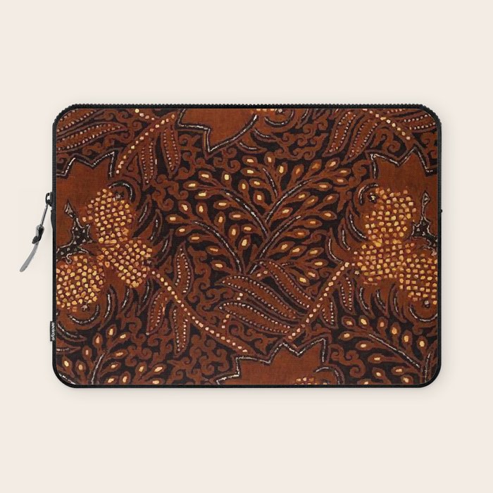 Copper Batik Pattern Abstract Digital Vector Nature Art Laptop Sleeve Gallery Image 1