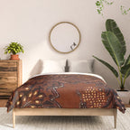 Copper Batik Pattern Abstract Digital Vector Nature Art Comforter Gallery Image 3