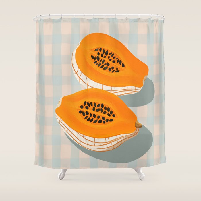 Papaya Afternoon Shower Curtain Gallery Image 1