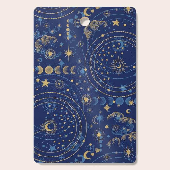Pattern mystic celestial dark A Cutting Board Gallery Image 1