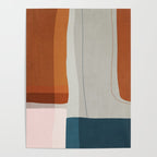 Burnt Orange Navy Abstract Shapes Poster Gallery Image 4