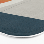 Burnt Orange Navy Abstract Shapes Bath Mat Gallery Image 3