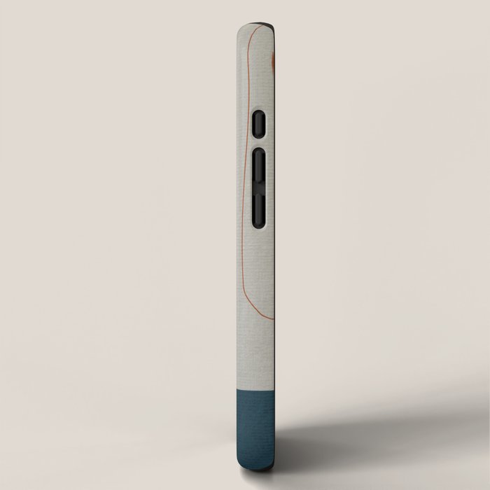 Burnt Orange Navy Abstract Shapes iPhone Case Gallery Image 2