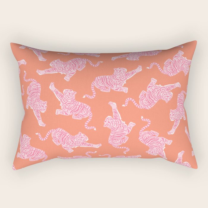 Year of the Tiger - Orange/Pink Rectangular Pillow Gallery Image 2
