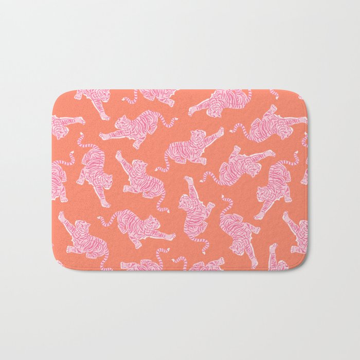 Year of the Tiger - Orange/Pink Bath Mat Gallery Image 1
