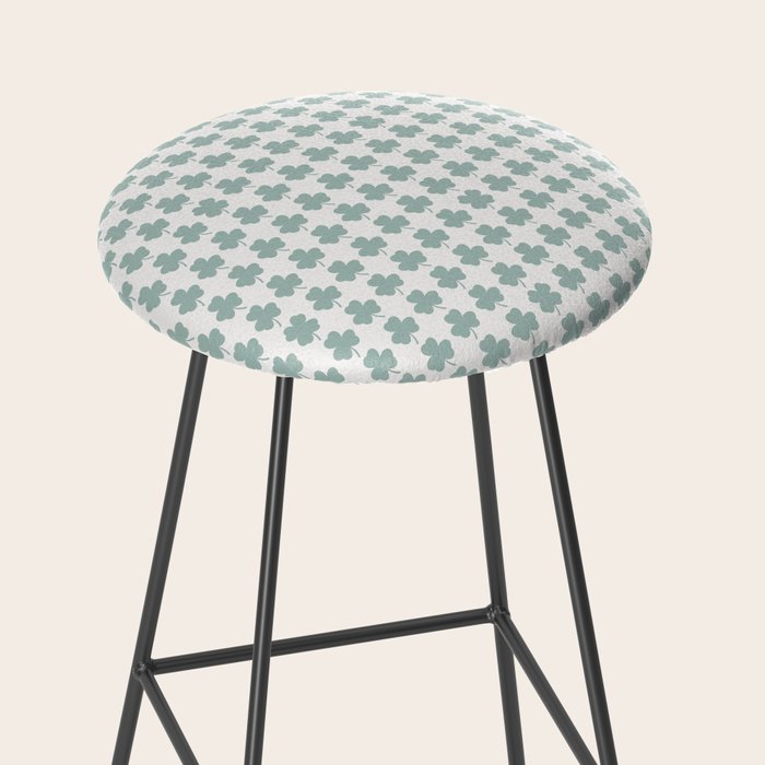 Clovers XXIX Teal Green Botanical Pattern Stool Gallery Image 2