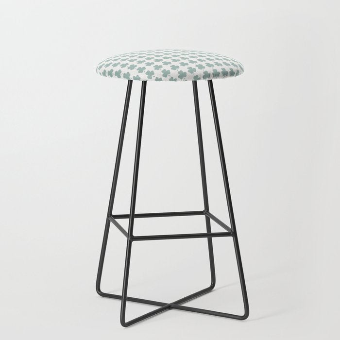 Clovers XXIX Teal Green Botanical Pattern Stool Gallery Image 1