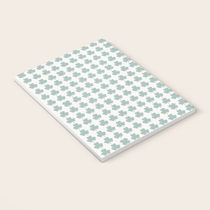 Clovers XXIX Teal Green Botanical Pattern Notebook Gallery Image 3