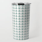 Clovers XXIX Teal Green Botanical Pattern Travel Mug Gallery Image 1