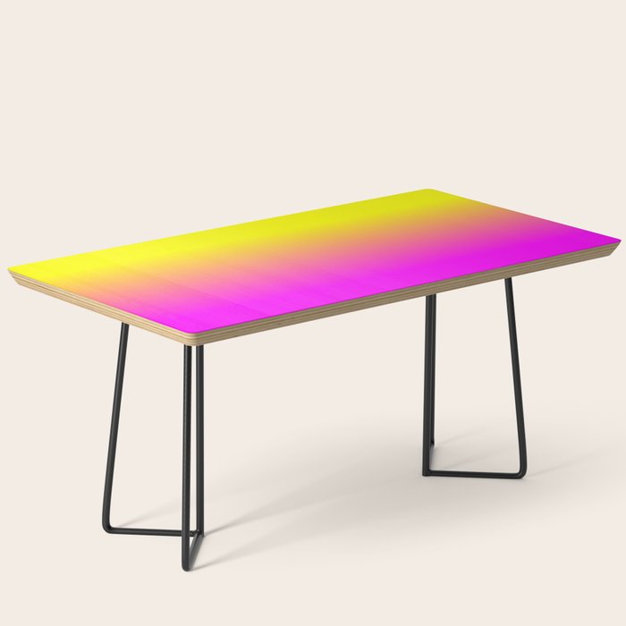 Neon Yellow and Bright Hot Pink Ombré  Shade Color Fade Coffee Table Gallery Image 1