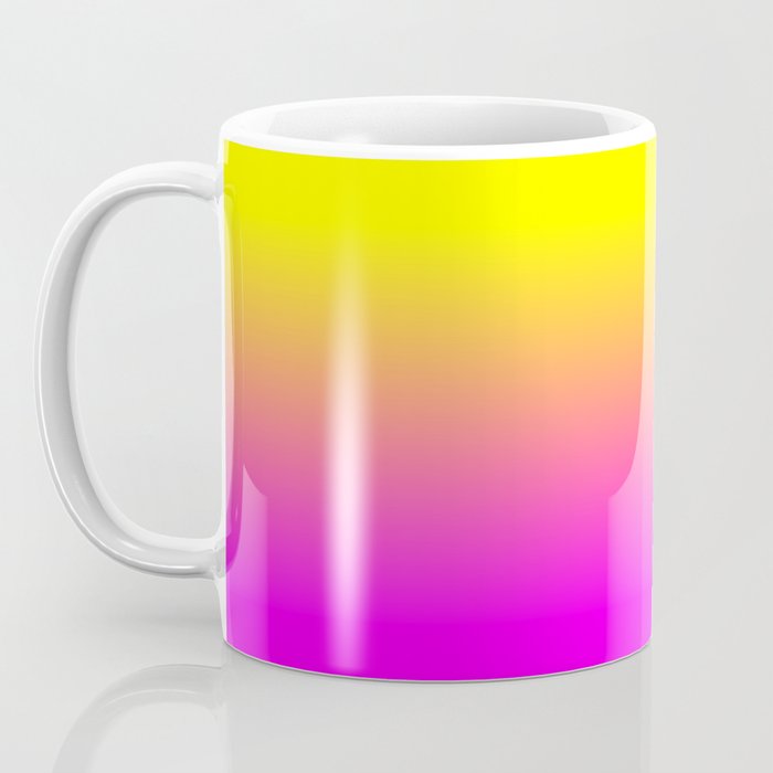 Neon Yellow and Bright Hot Pink Ombré  Shade Color Fade Coffee Mug Gallery Image 3