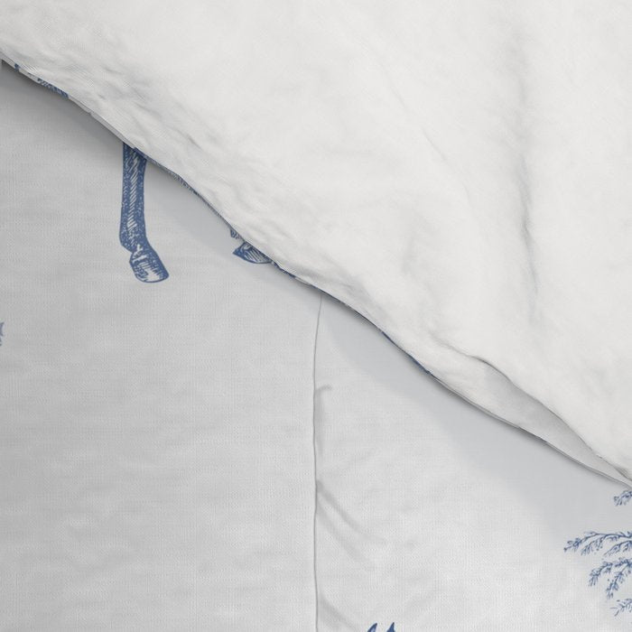 HORSES and TREES Blue Monochrome Toile Pattern  Comforter Gallery Image 4