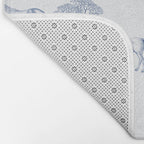 HORSES and TREES Blue Monochrome Toile Pattern  Bath Mat Gallery Image 2