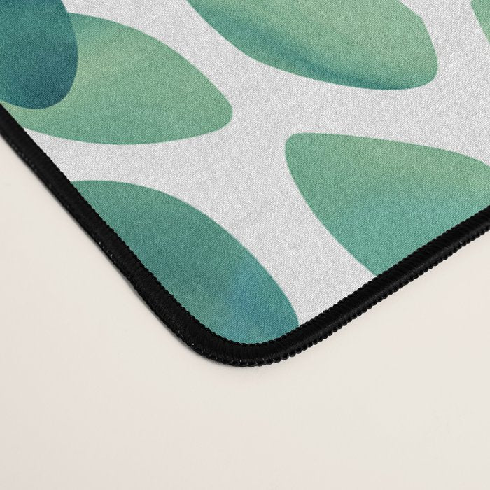 Floral Watercolor, Navy, Blue Teal, Abstract Watercolor Desk Mat Gallery Image 4