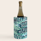 Floral Watercolor, Navy, Blue Teal, Abstract Watercolor Wine Chiller Gallery Image 2