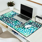 Floral Watercolor, Navy, Blue Teal, Abstract Watercolor Desk Mat Gallery Image 2