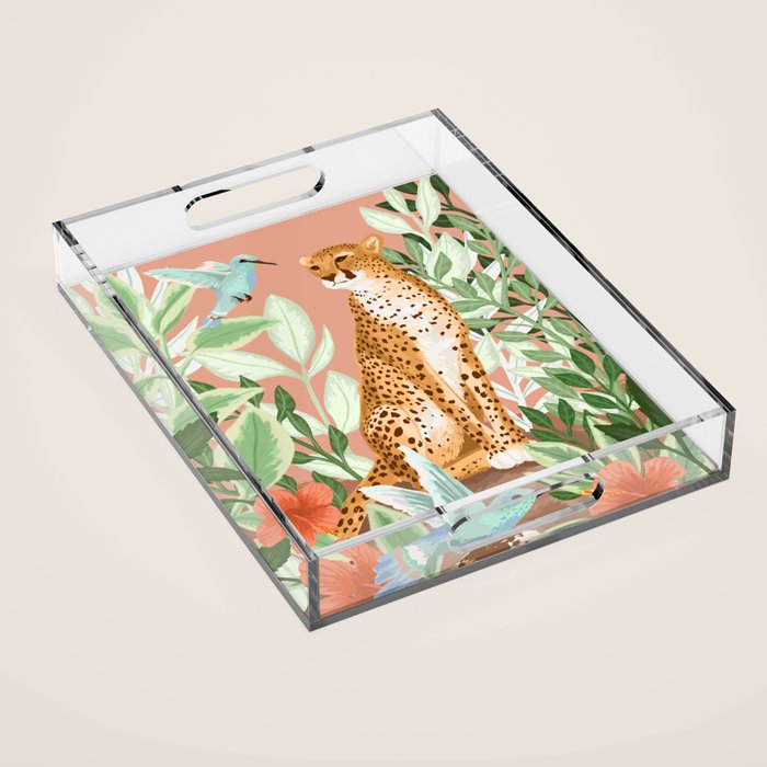 Tropical Cheetah Acrylic Tray Gallery Image 1