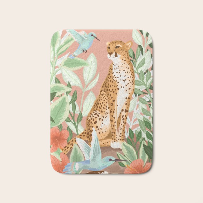 Tropical Cheetah Bath Mat Gallery Image 1