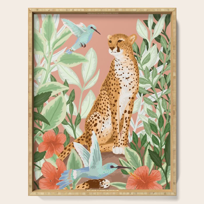 Tropical Cheetah Serving Tray Gallery Image 1
