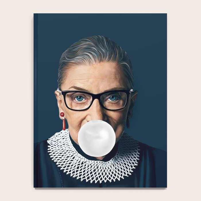 Ruth Bader Ginsburg Blowing White Bubble gum Notebook Gallery Image 4