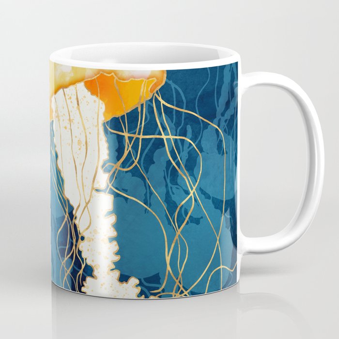 Yellow Metallic Jellyfish Coffee Mug Gallery Image 1