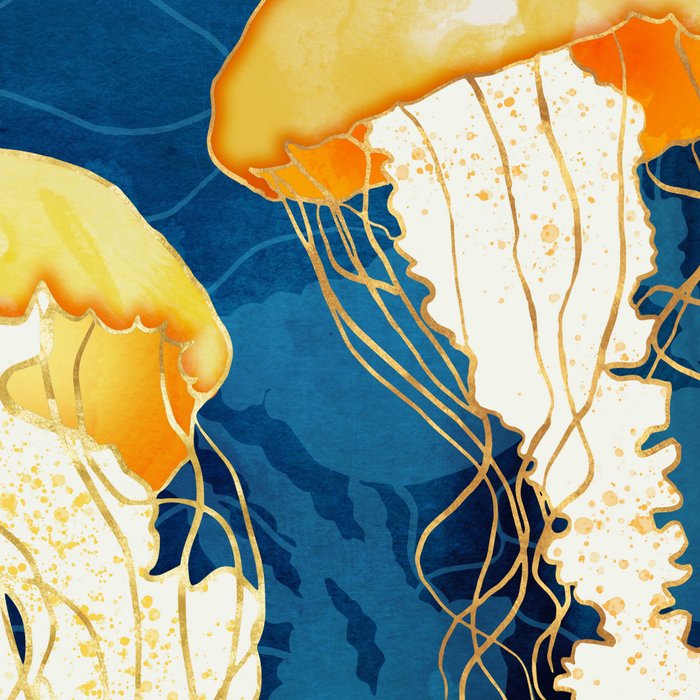 Yellow Metallic Jellyfish Coffee Mug Gallery Image 2