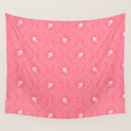 Wild Dotted Florals - Bold Coral Abstract Pattern Wall Tapestry Gallery Image 4