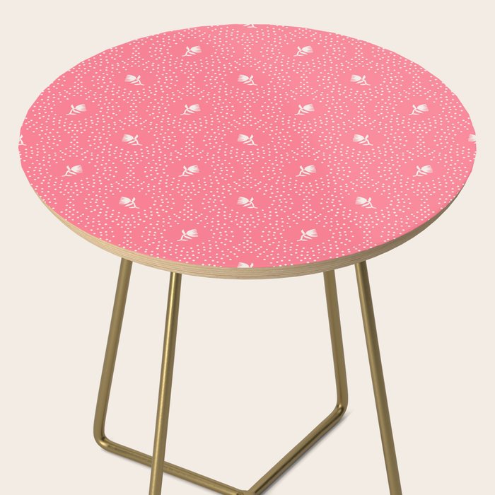 Wild Dotted Florals - Bold Coral Abstract Pattern Side Table Gallery Image 2