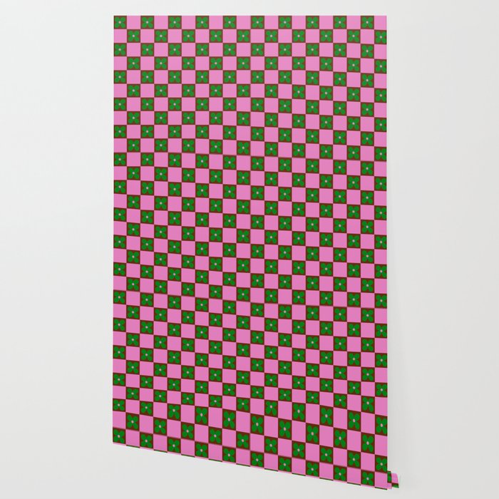 Billie - Floral Checker Wallpaper Gallery Image 2