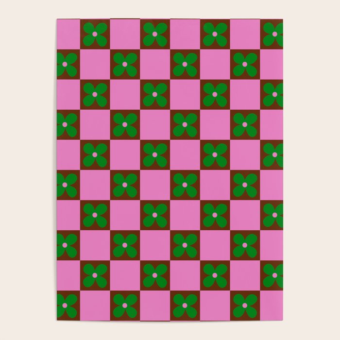 Billie - Floral Checker Poster Gallery Image 1