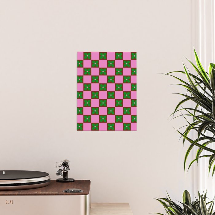 Billie - Floral Checker Poster Gallery Image 2
