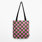 Billie - Floral Checker Tote Bag Gallery Image 2