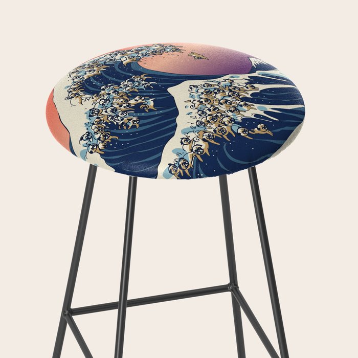 The Great Wave of Pug Stool Gallery Image 2
