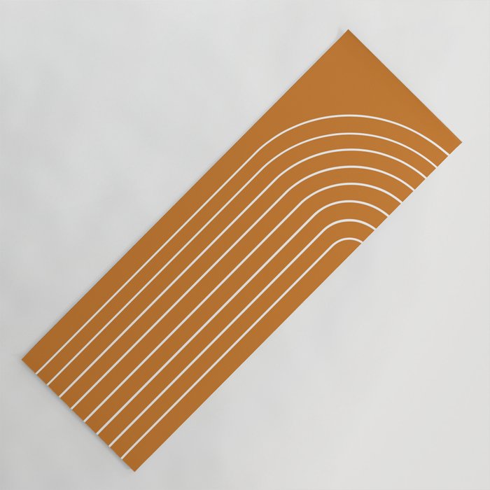 Minimal Arch XXII Bright 70s Orange Modern Geometric Lines Yoga Mat Gallery Image 1