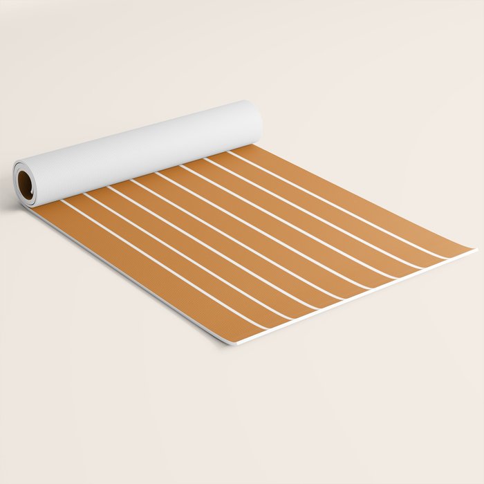 Minimal Arch XXII Bright 70s Orange Modern Geometric Lines Yoga Mat Gallery Image 2
