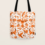 Mexican Otomí Design in Orange Color by Akbaly Tote Bag Gallery Image 1
